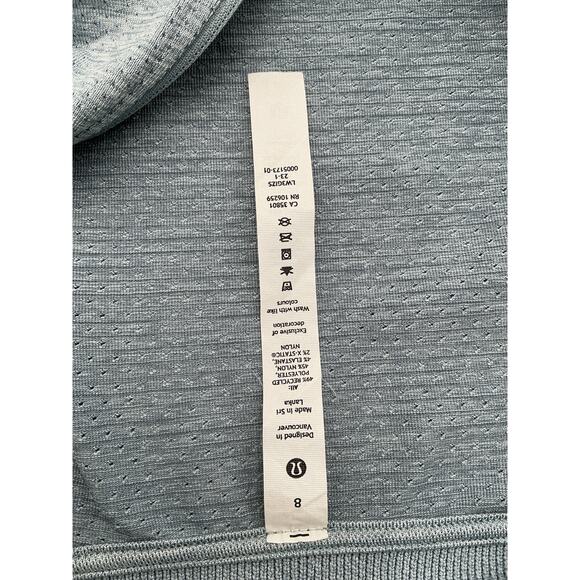 Lululemon Blue Polyester Swiftly Midweight Half-Zip Long-Sleeve Shirt Size 8 - Picture 4 of 4